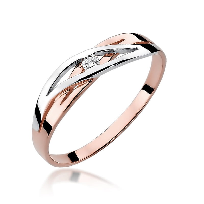 Pierścionek Diament 0,04ct różowe złoto 1 Pierścionek W156 Diament 0