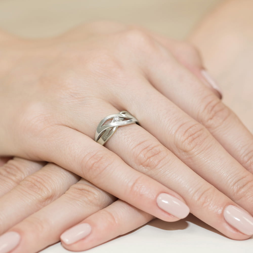 Pierścionek Diament 0,05ct białe złoto 4 Pierścionek Diament 0,05ct białe złoto - obrazek 4