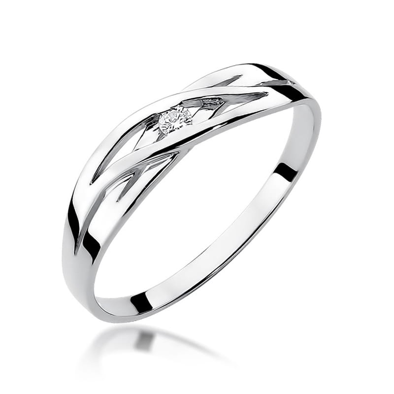 Pierścionek Diament 0,05ct białe złoto 1 Pierścionek W156 Diament 0