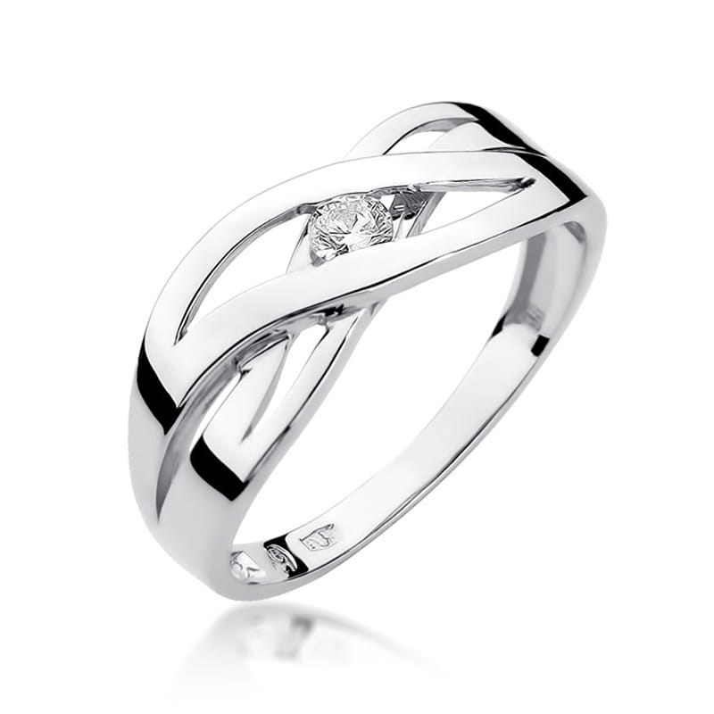 Pierścionek Diament 0,10ct białe złoto 1 Pierścionek W156 Diament 0