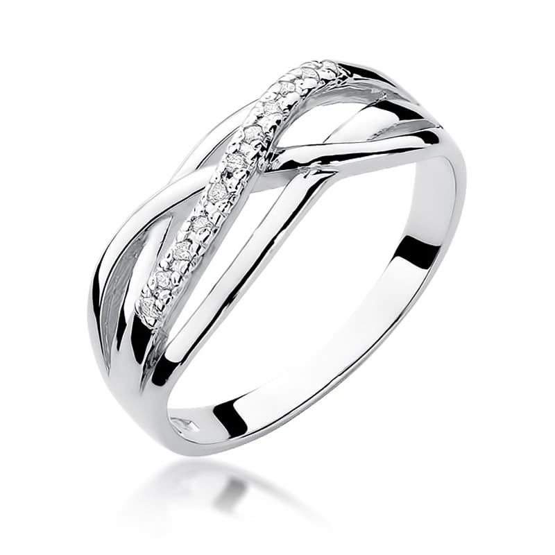 Pierścionek z diamentami białe złoto 1 Pierścionek W157 z diamentami białe złoto Jubiler Kraków BigDIAMOND