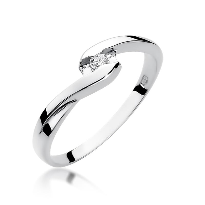 Pierścionek Diament 0,05ct białe złoto 1 Pierścionek W158 Diament 0