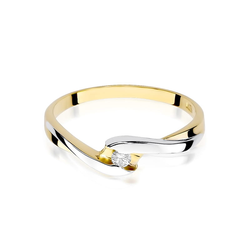 Pierścionek Diament 0,05ct żółte złoto 2 05ct żółte złoto Jubiler Kraków BigDIAMOND