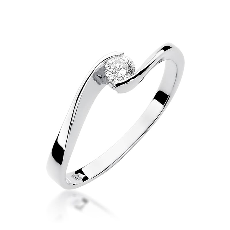 Pierścionek Diament 0,13ct białe złoto 1 Pierścionek W160 Diament 0