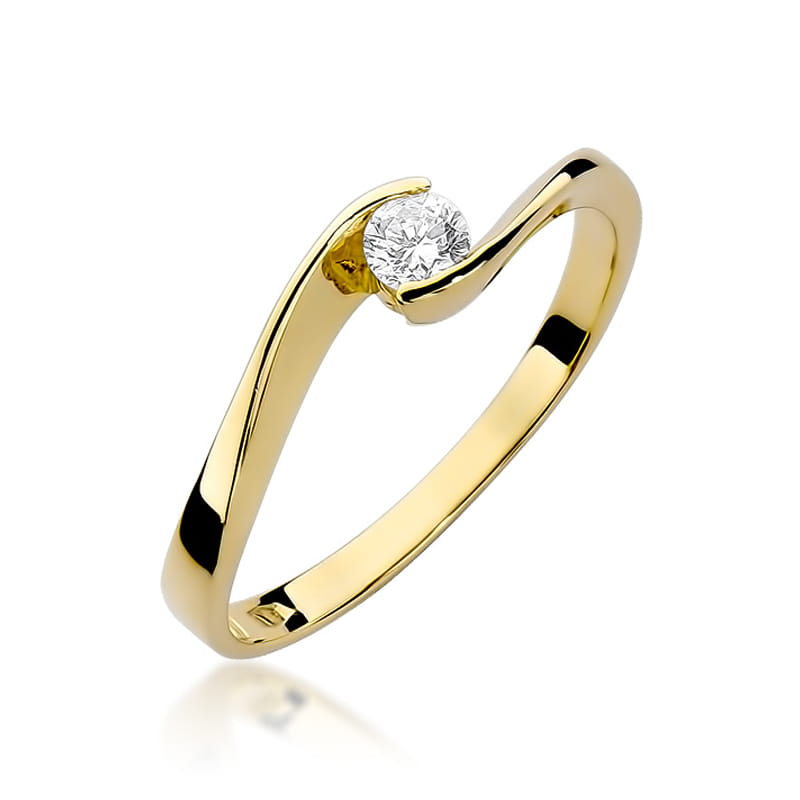 Pierścionek Diament 0,13ct żółte złoto 1 Pierścionek W160 Diament 0