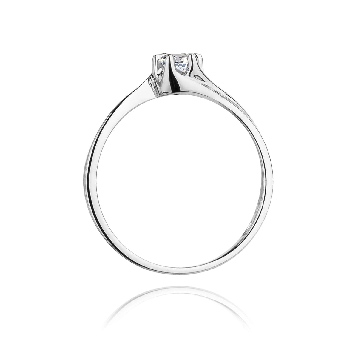 Pierścionek Diament 0,10ct białe złoto 3 Pierścionek Diament 0,10ct białe złoto - obrazek 3