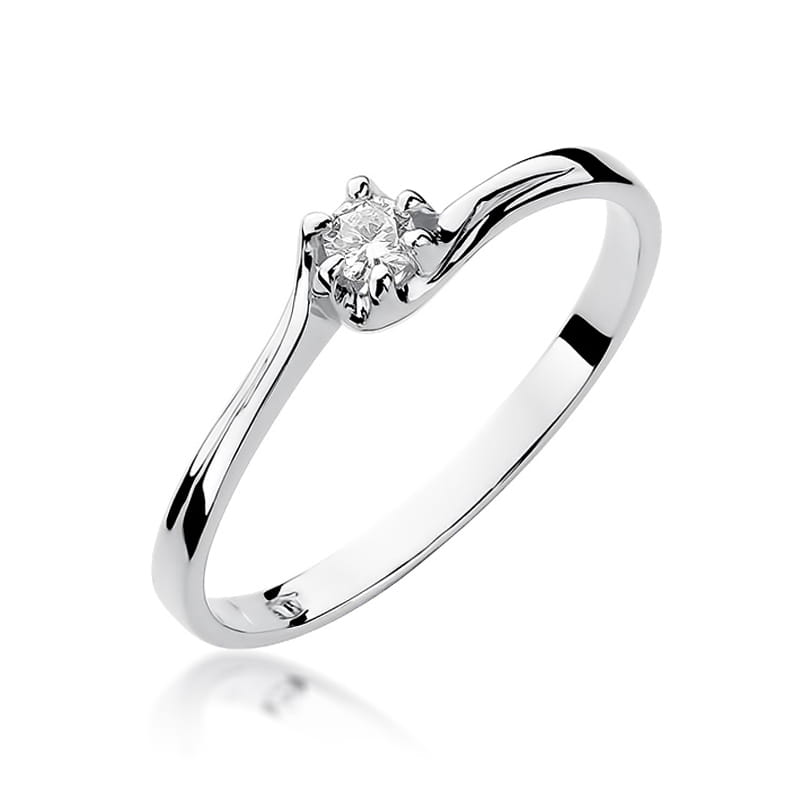 Pierścionek Diament 0,10ct białe złoto 1 Pierścionek W163 Diament 0