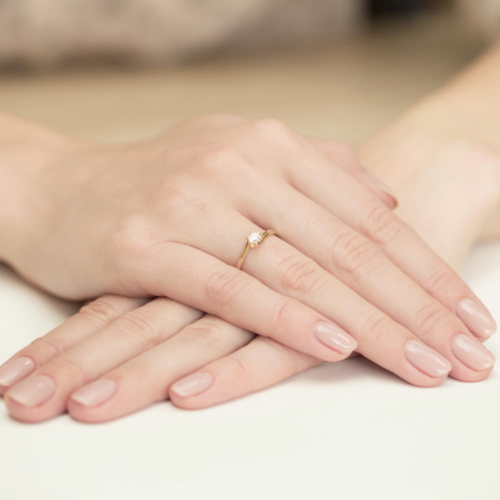 Pierścionek Diament 0,10ct żółte złoto 4 Pierścionek Diament 0,10ct żółte złoto - obrazek 4