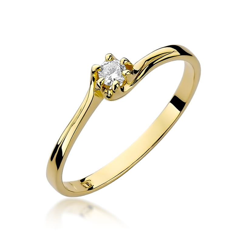 Pierścionek Diament 0,10ct żółte złoto 1 Pierścionek W163 Diament 0