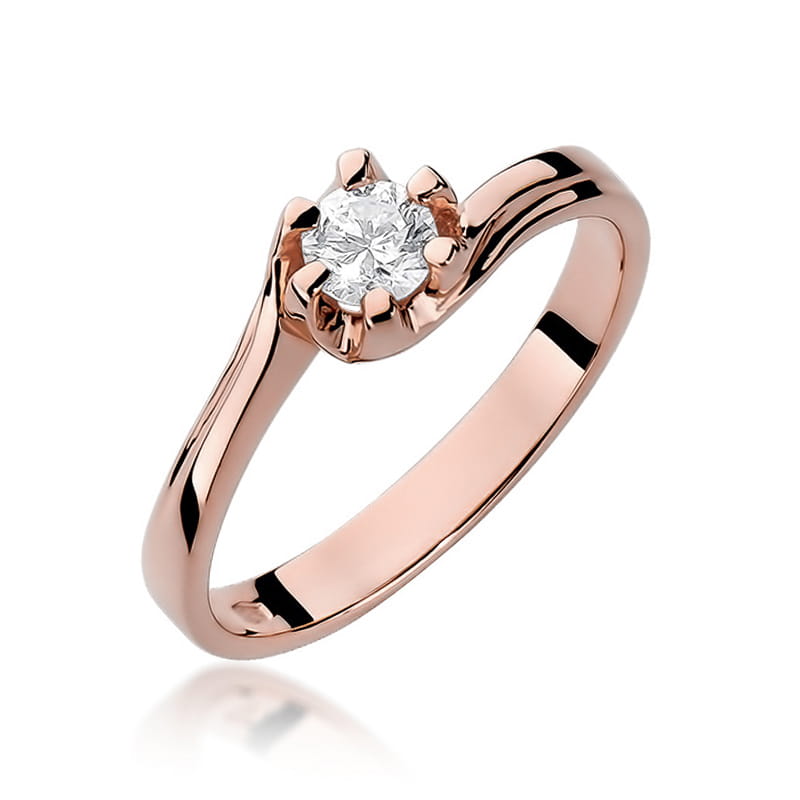 Pierścionek Diament 0,30ct różowe złoto 1 Pierścionek W163 Diament 0