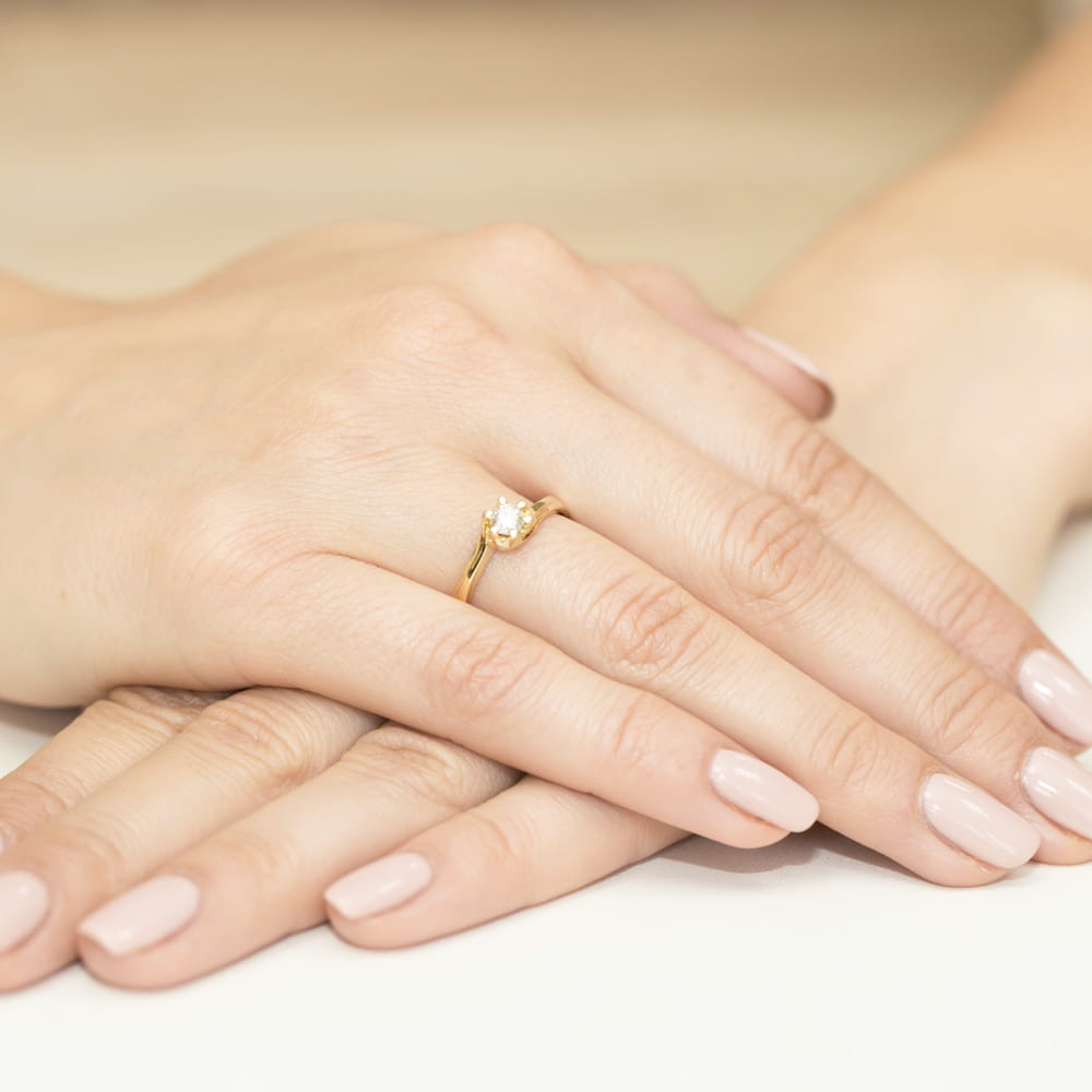 Pierścionek Diament 0,30ct żółte złoto 4 Pierścionek Diament 0,30ct żółte złoto - obrazek 4