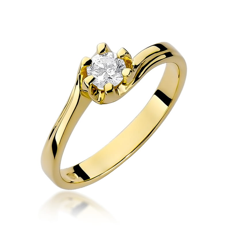 Pierścionek Diament 0,30ct żółte złoto 1 Pierścionek W163 Diament 0