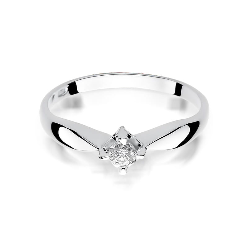 Pierścionek Diament 0,12ct białe złoto 2 12ct białe złoto Jubiler Kraków BigDIAMOND