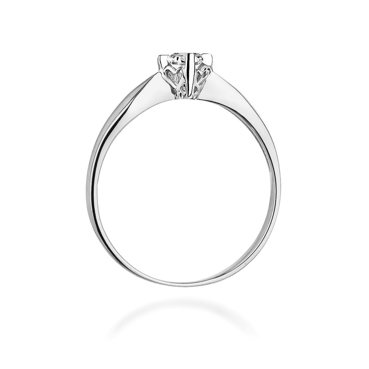 Pierścionek Diament 0,12ct białe złoto 3 Pierścionek Diament 0,12ct białe złoto - obrazek 3