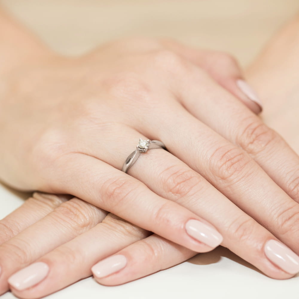 Pierścionek Diament 0,12ct białe złoto 4 Pierścionek Diament 0,12ct białe złoto - obrazek 4