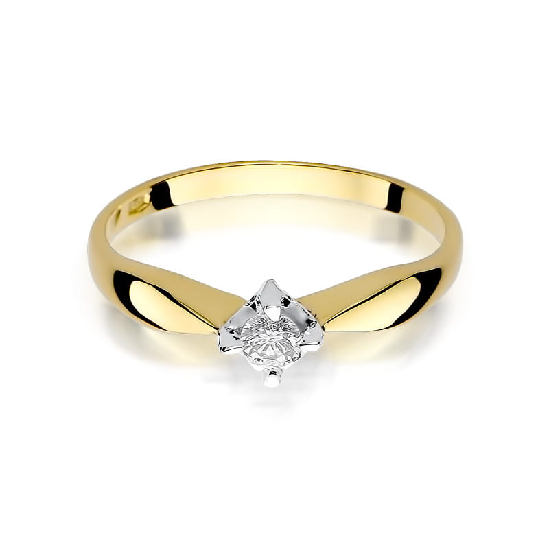 Pierścionek Diament 0,12ct żółte złoto 2 12ct żółte złoto Jubiler Kraków BigDIAMOND