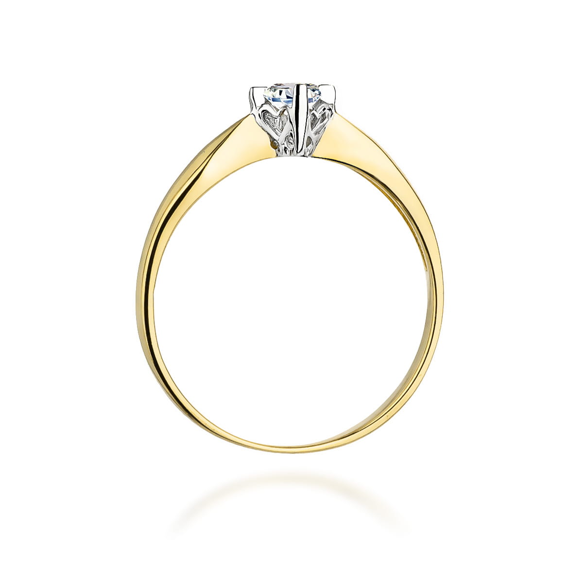 Pierścionek Diament 0,12ct żółte złoto 3 Pierścionek Diament 0,12ct żółte złoto - obrazek 3