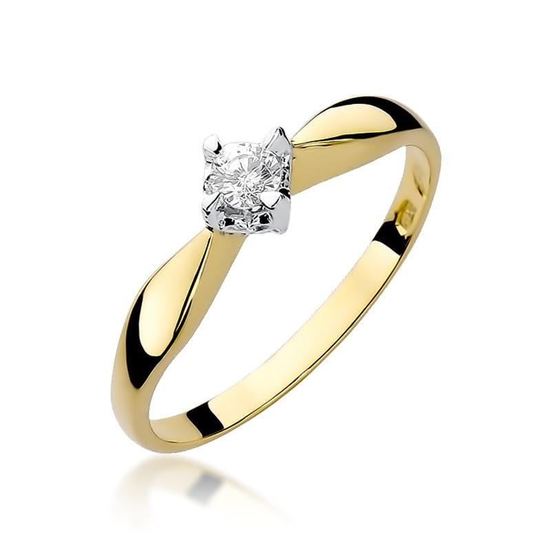 Pierścionek Diament 0,12ct żółte złoto 1 Pierścionek W171 Diament 0