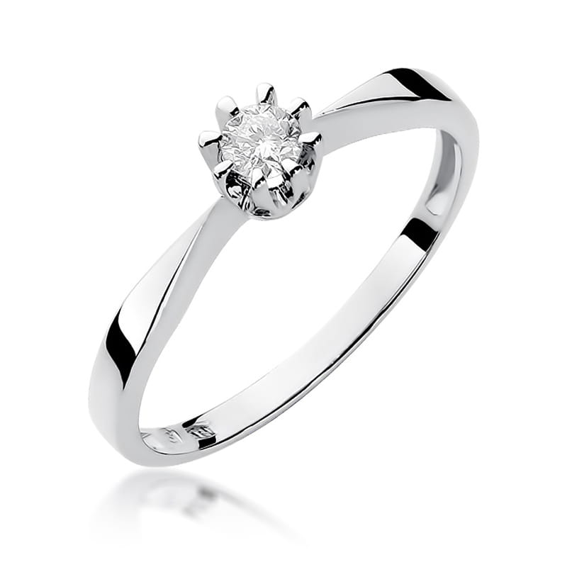 Pierścionek Diament 0,15ct białe złoto 1 Pierścionek W173 Diament 0