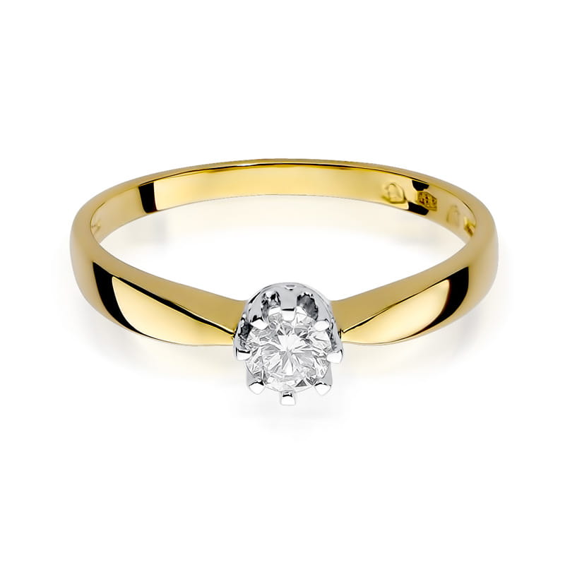 Pierścionek Diament 0,15ct żółte złoto 2 15ct żółte złoto Jubiler Kraków BigDIAMOND