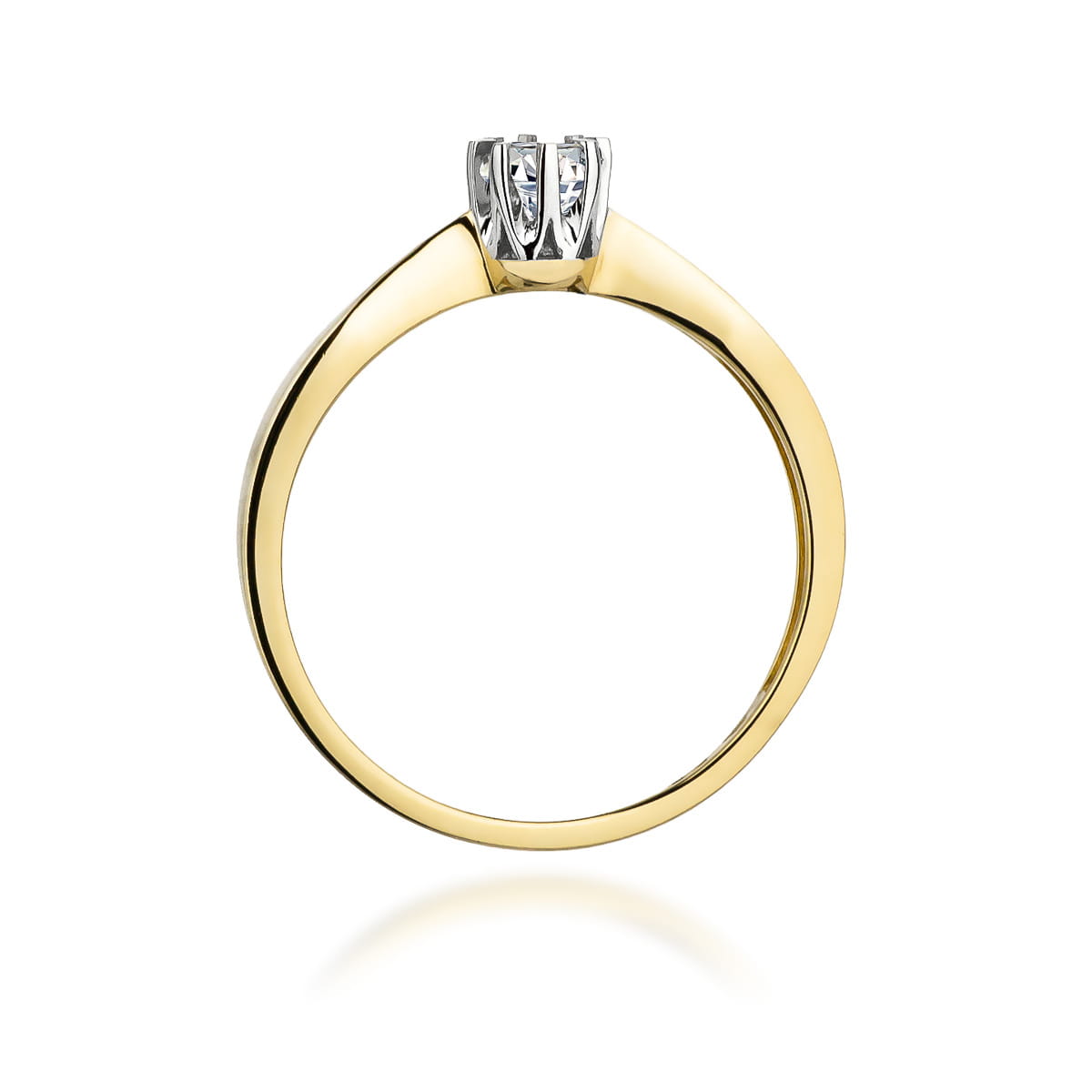 Pierścionek Diament 0,15ct żółte złoto 3 Pierścionek Diament 0,15ct żółte złoto - obrazek 3