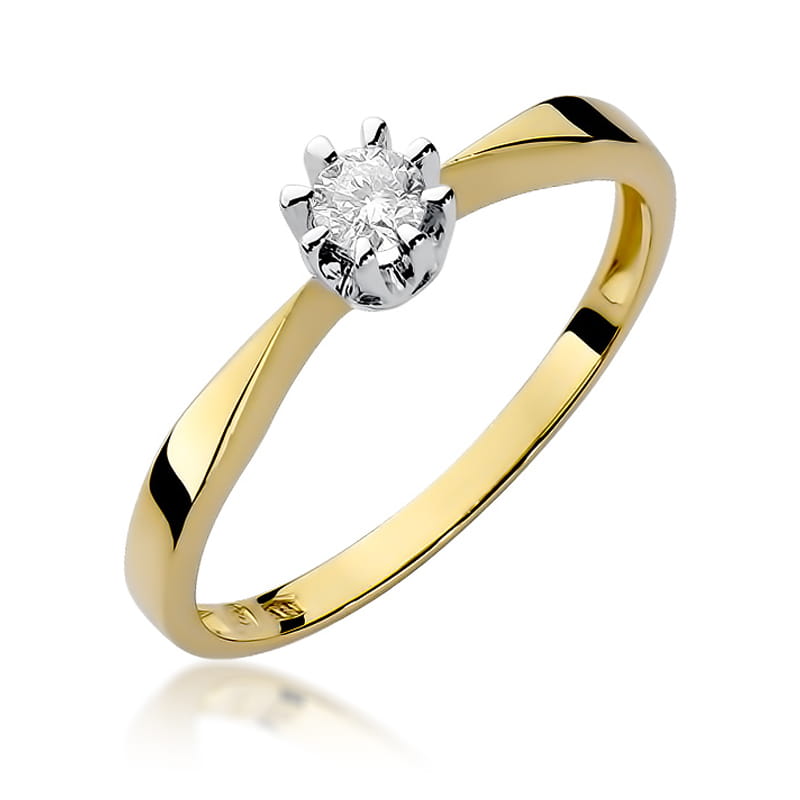 Pierścionek Diament 0,15ct żółte złoto 1 Pierścionek W173 Diament 0