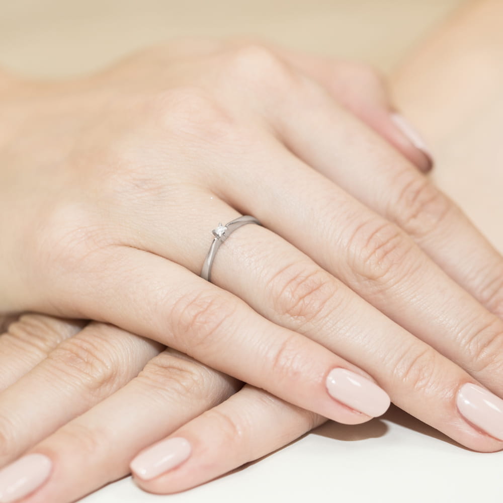 Pierścionek Diament 0,03ct białe złoto 4 Pierścionek Diament 0,03ct białe złoto - obrazek 4