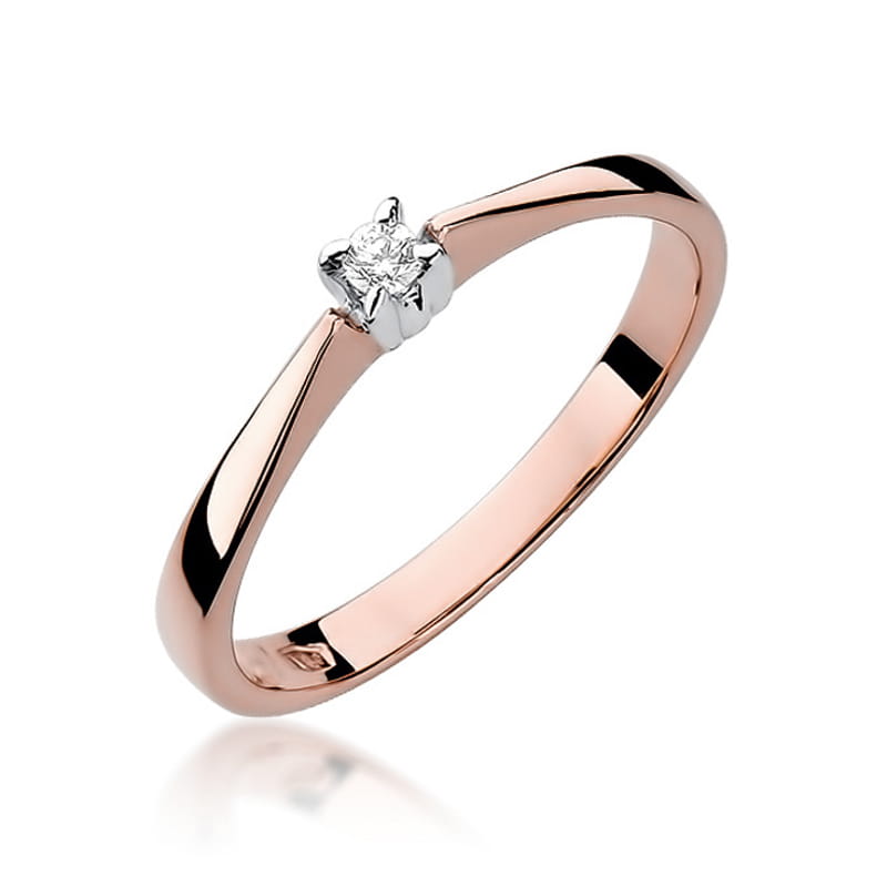 Pierścionek Diament 0,03ct różowe złoto 1 Pierścionek W175 Diament 0