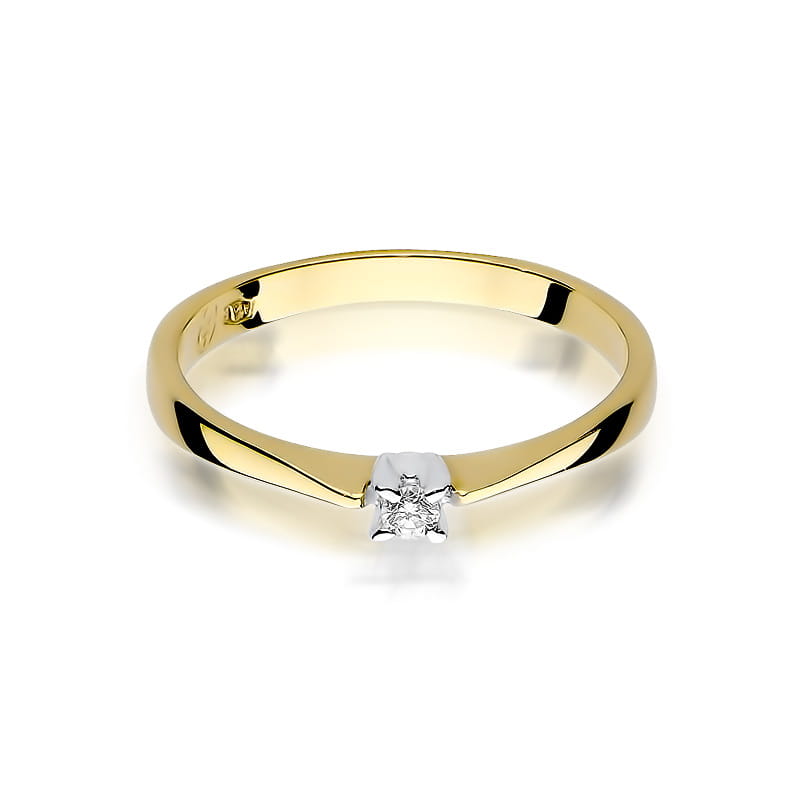 Pierścionek Diament 0,03ct żółte złoto 2 03ct żółte złoto Jubiler Kraków BigDIAMOND
