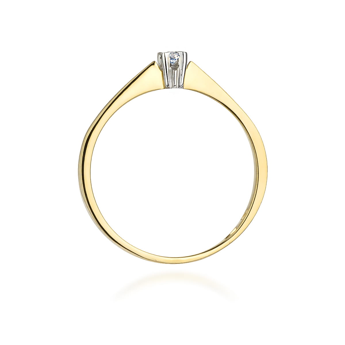 Pierścionek Diament 0,03ct żółte złoto 3 Pierścionek Diament 0,03ct żółte złoto - obrazek 3