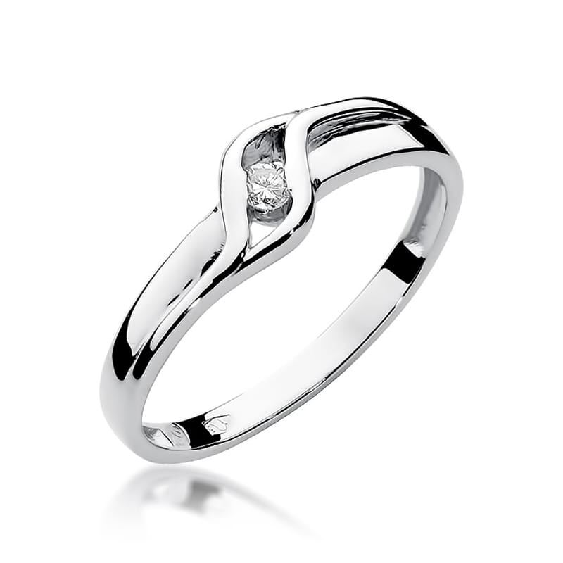 Pierścionek Diament 0,04ct białe złoto 1 Pierścionek W178 Diament 0