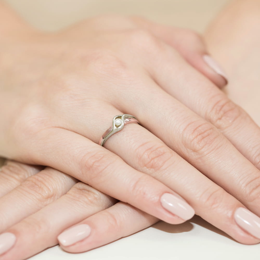 Pierścionek Diament 0,04ct różowe złoto 4 Pierścionek Diament 0,04ct różowe złoto - obrazek 4