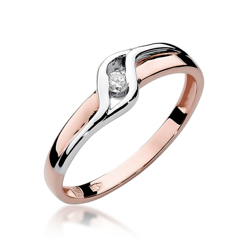 Pierścionek Diament 0,04ct różowe złoto 1 Pierścionek W178 Diament 0