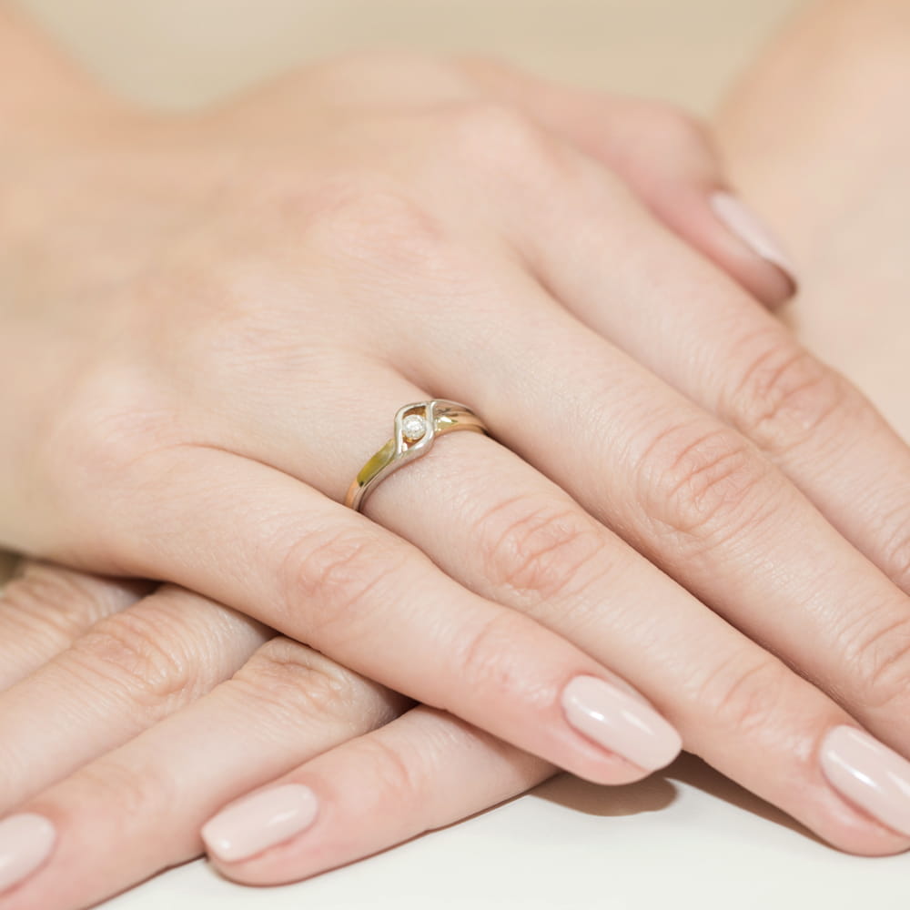 Pierścionek Diament 0,04ct żółte złoto 4 Pierścionek Diament 0,04ct żółte złoto - obrazek 4