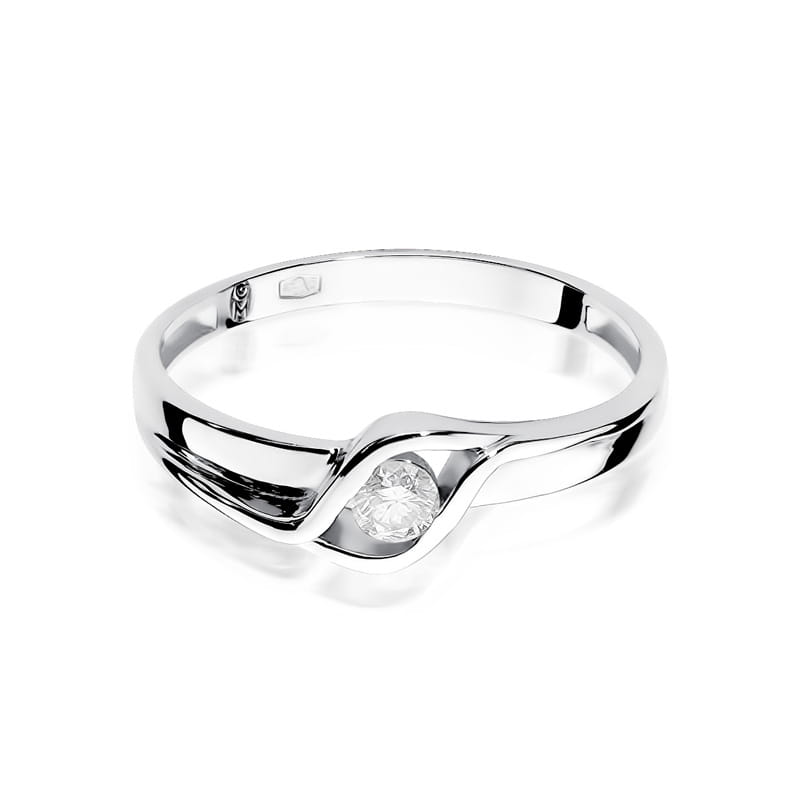 Pierścionek Diament 0,10ct białe złoto 2 10ct białe złoto Jubiler Kraków BigDIAMOND