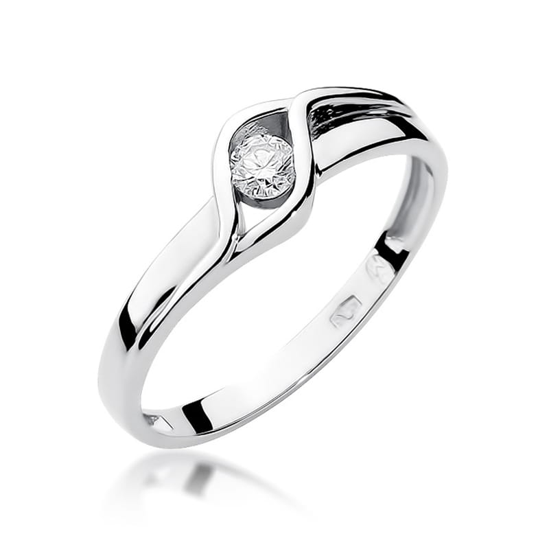 Pierścionek Diament 0,10ct białe złoto 1 Pierścionek W178 Diament 0