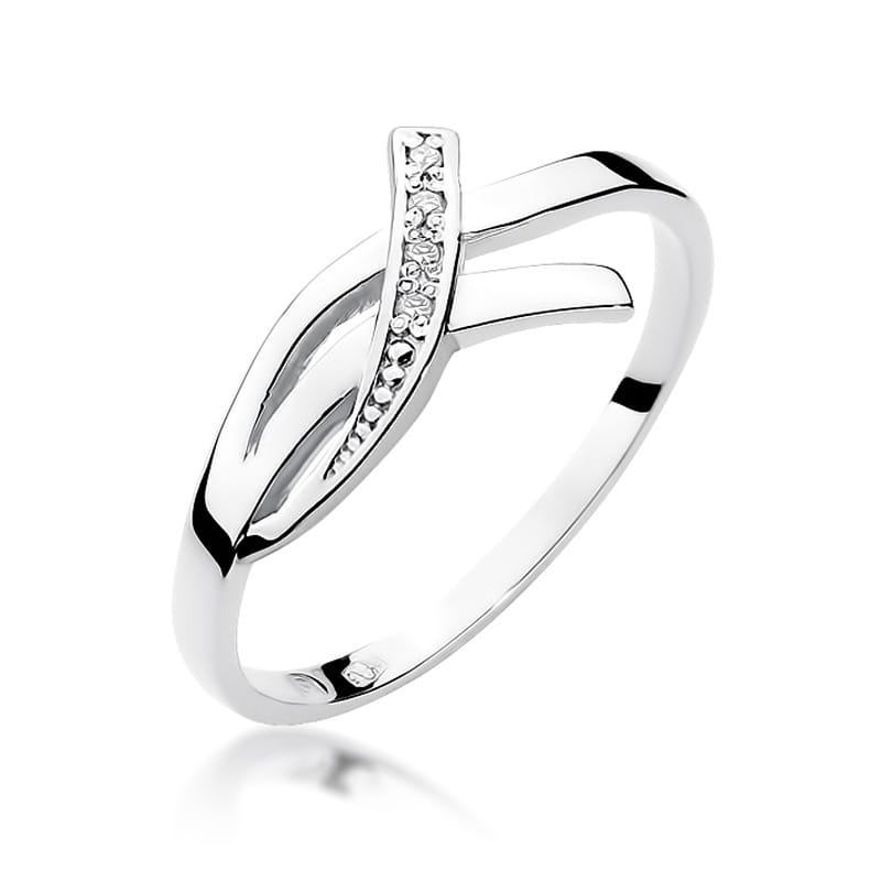 Pierścionek z diamentami białe złoto 1 Pierścionek W179 z diamentami białe złoto Jubiler Kraków BigDIAMOND