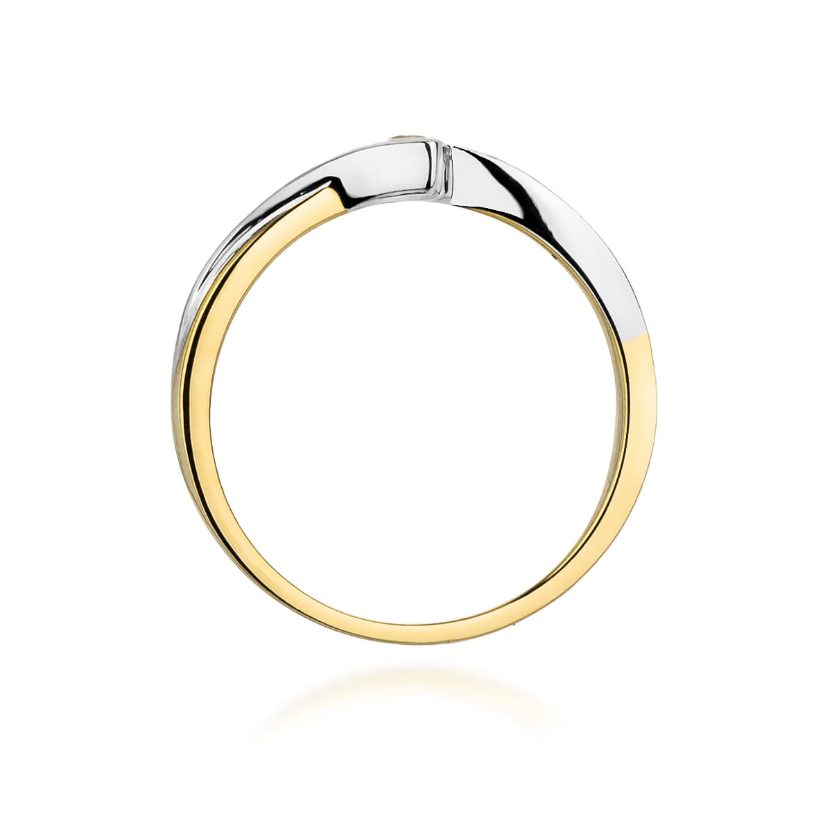 Pierścionek Diament 0,10ct żółte złoto 3 Pierścionek Diament 0,10ct żółte złoto - obrazek 3