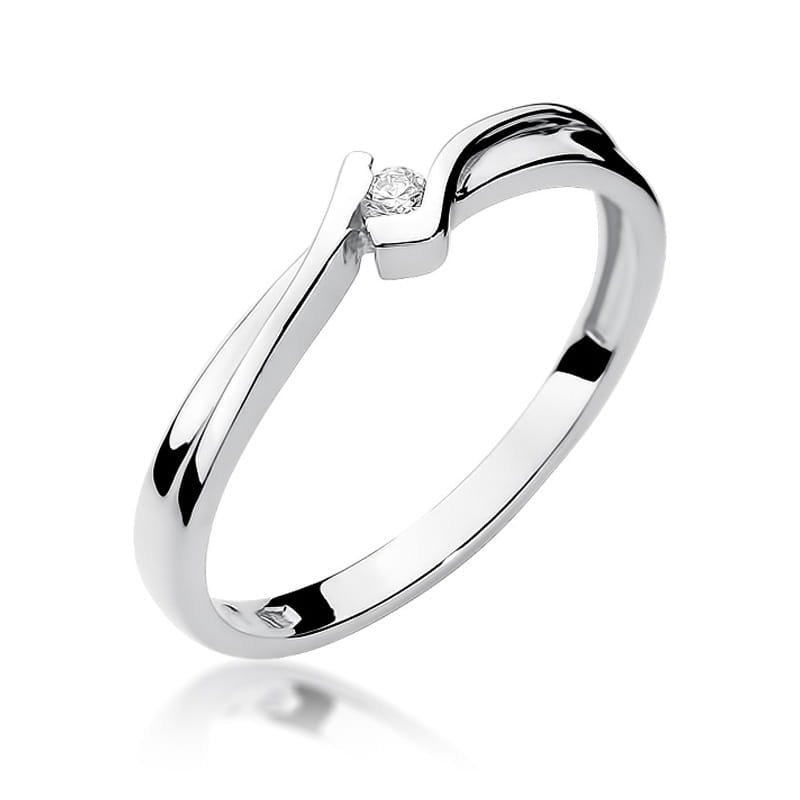 Pierścionek Diament 0,04ct białe złoto 1 Pierścionek W181 Diament 0