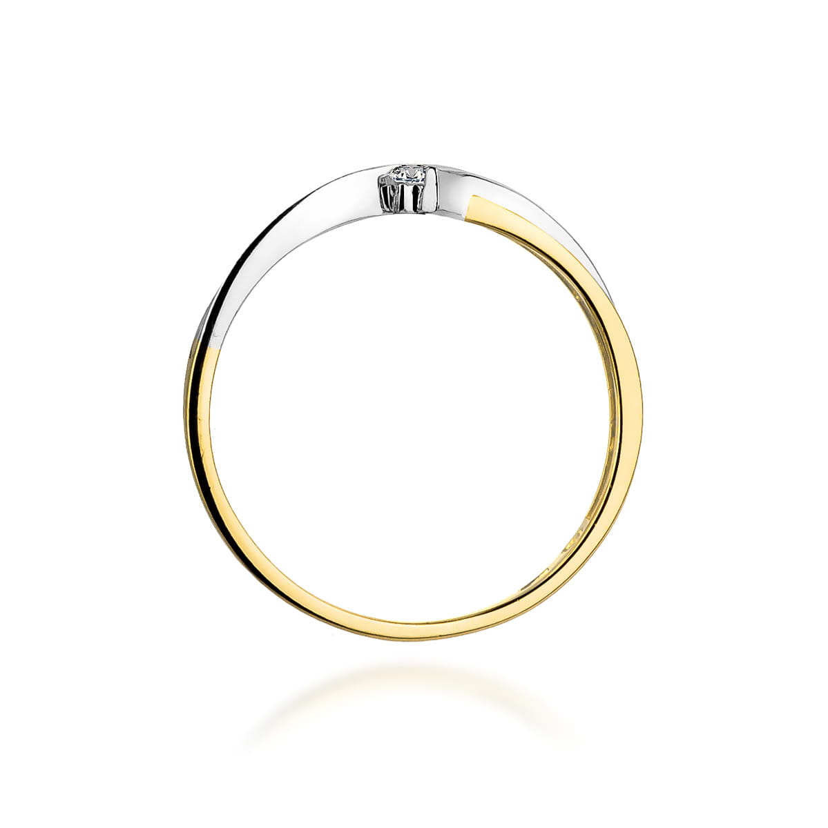 Pierścionek Diament 0,04ct żółte złoto 3 Pierścionek Diament 0,04ct żółte złoto - obrazek 3
