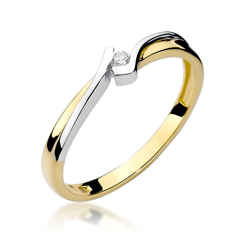 Pierścionek Diament 0,04ct żółte złoto 1 Pierścionek W181 Diament 0