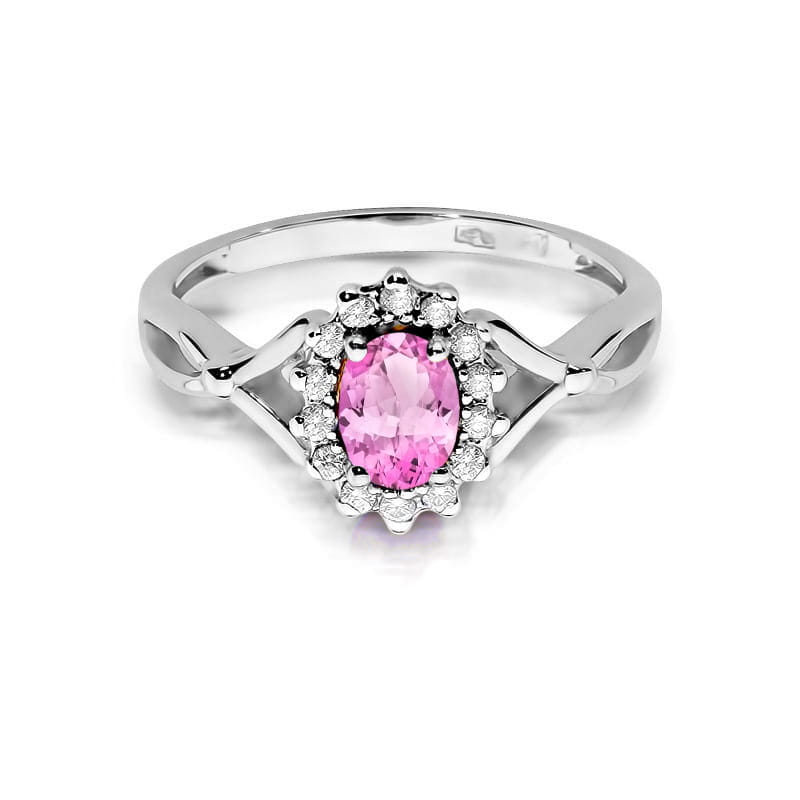 Pierścionek Różowy Szafir 0,45ct białe złoto 2 45ct białe złoto Jubiler Kraków BigDIAMOND