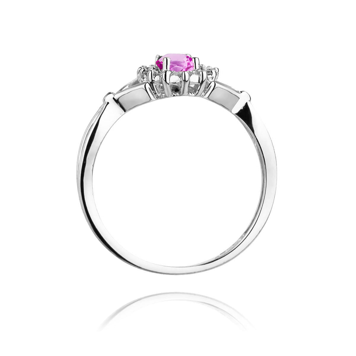 Pierścionek Różowy Szafir 0,45ct białe złoto 3 Pierścionek Różowy Szafir 0,45ct białe złoto - obrazek 3