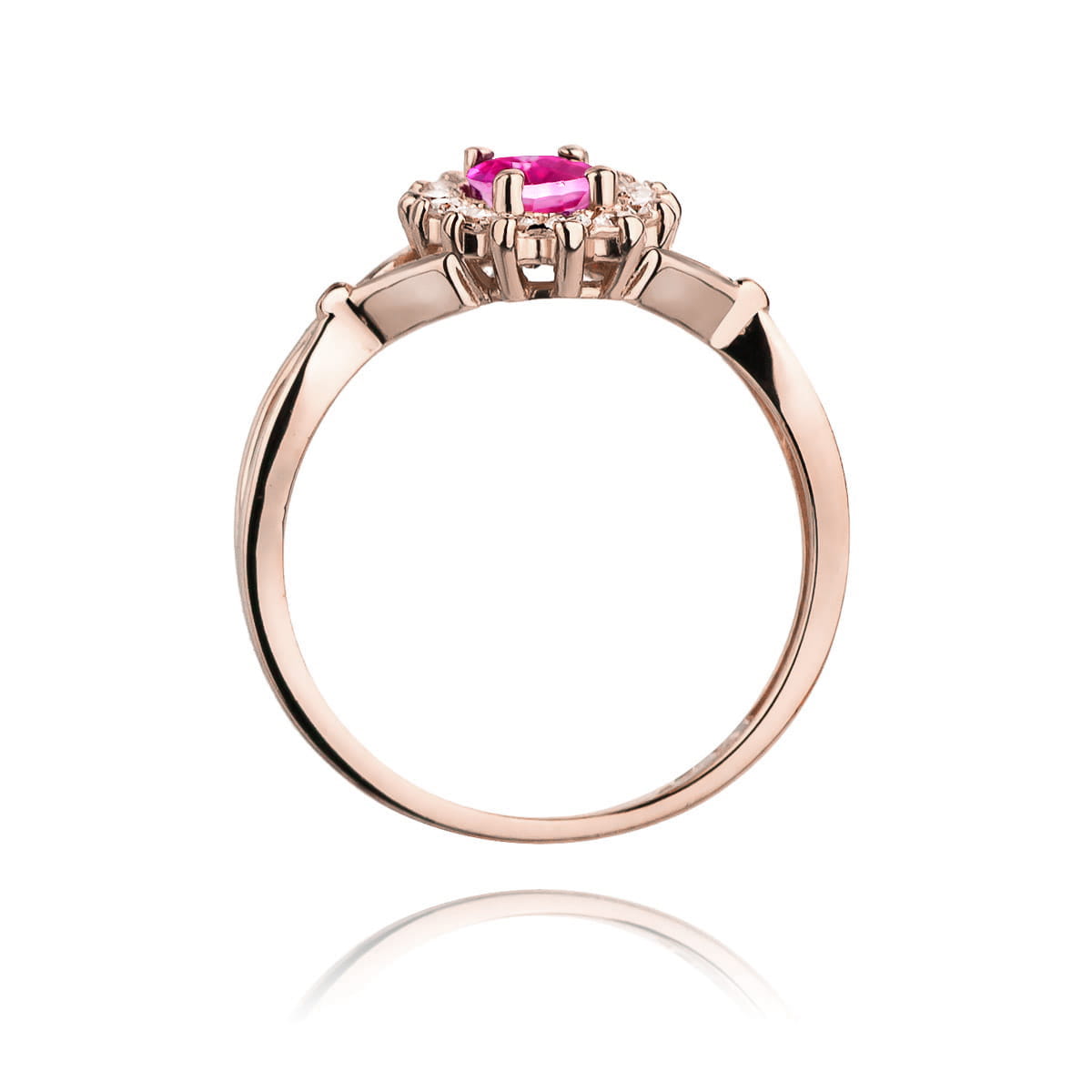 Pierścionek Różowy Szafir 0,45ct różowe złoto 3 Pierścionek Różowy Szafir 0,45ct różowe złoto - obrazek 3