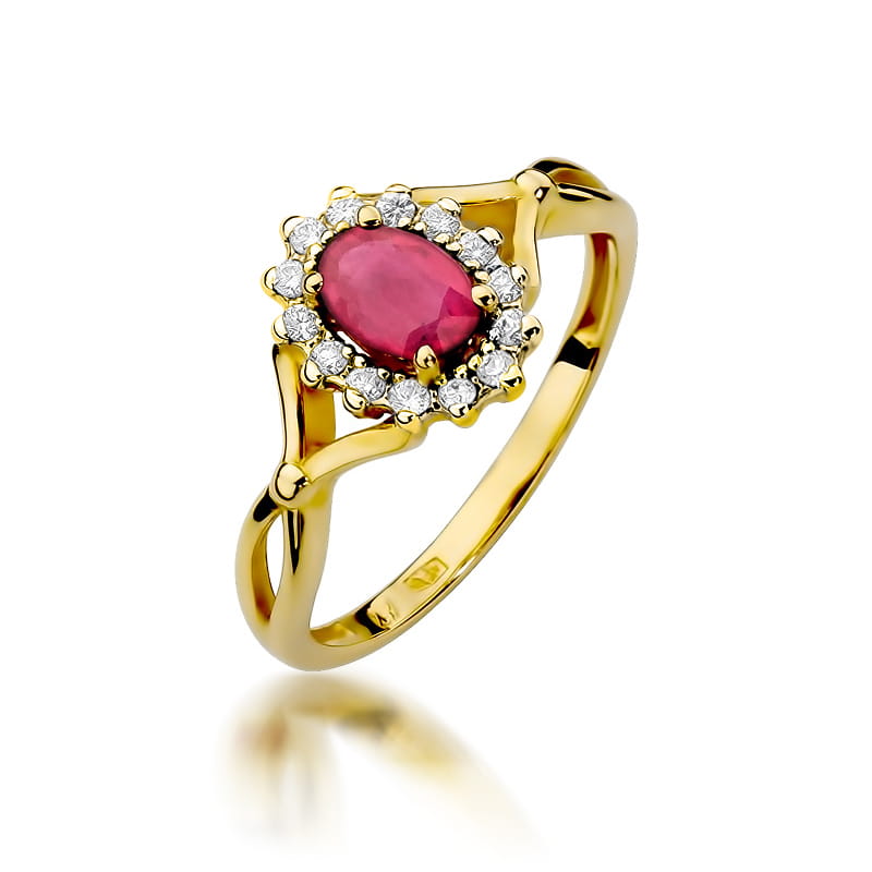 Pierścionek Rubin 0,60ct żółte złoto 1 Pierścionek W182 Rubin 0