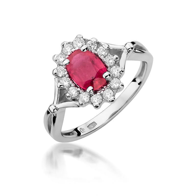 Pierścionek Rubin 1,00ct białe złoto 1 Pierścionek W182 Rubin 1