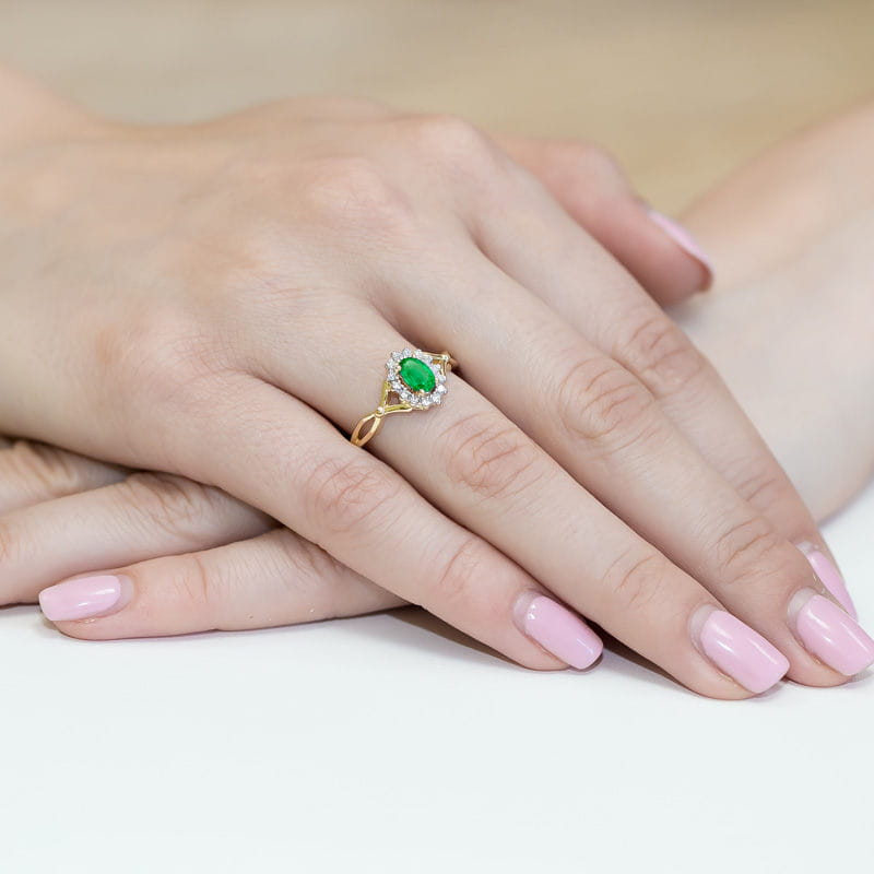 Pierścionek Szmaragd 0,40ct żółte złoto 4 Pierścionek Szmaragd 0,40ct żółte złoto - obrazek 4