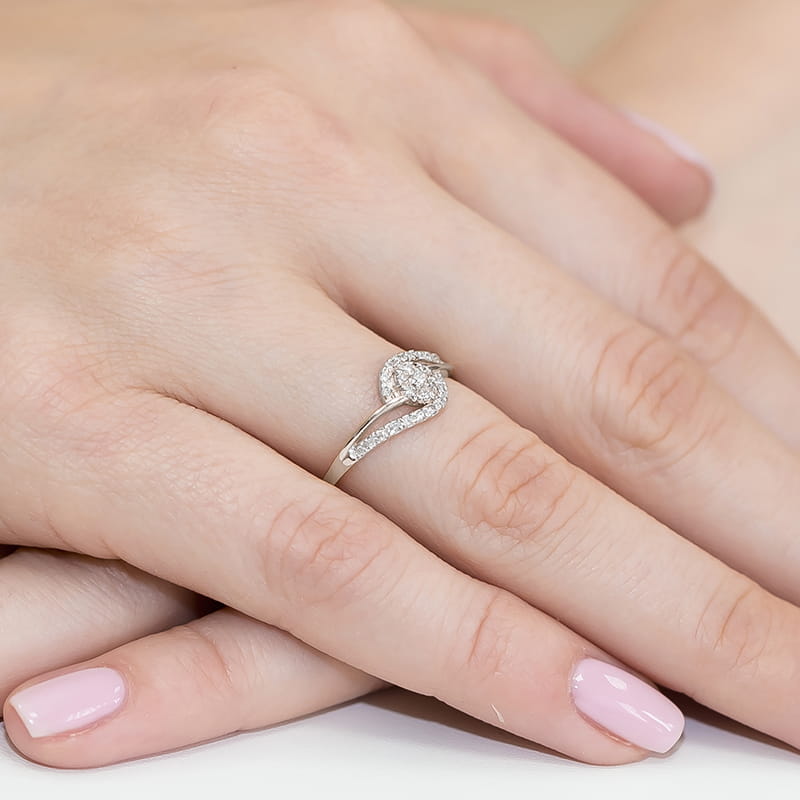 Pierścionek Diament 0,10ct białe złoto 4 Pierścionek Diament 0,10ct białe złoto - obrazek 4