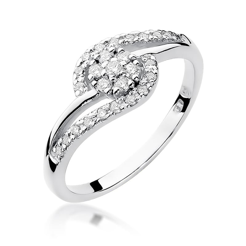 Pierścionek Diament 0,10ct białe złoto 1 Pierścionek W184 Diament 0