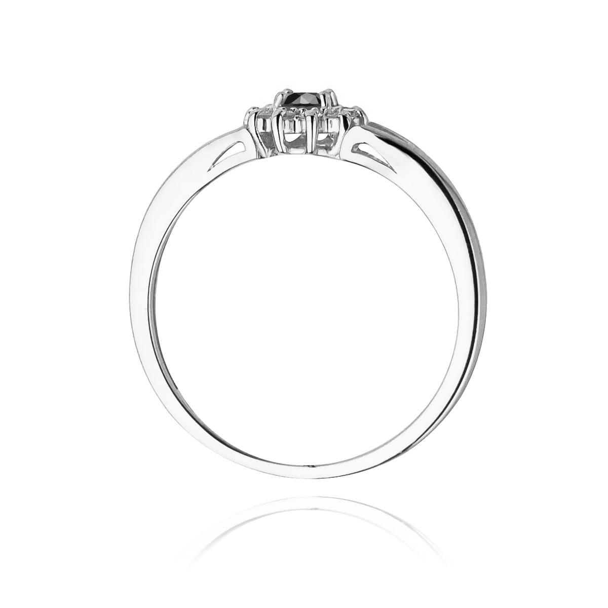 Pierścionek Czarny Diament 0,12ct białe złoto 3 Pierścionek Czarny Diament 0,12ct białe złoto - obrazek 3